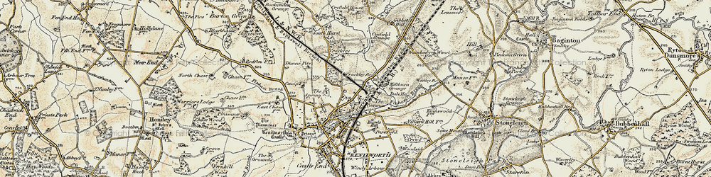 Old map of Crackley in 1901-1902