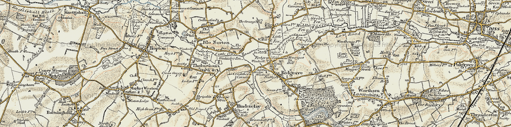 Old map of Crackthorn Corner in 1901