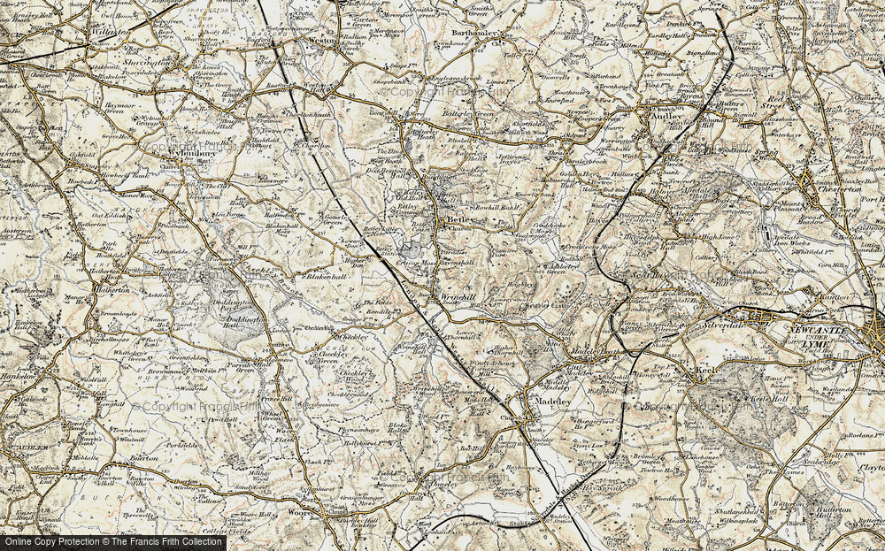 Old Map of Cracow Moss, 1902 in 1902