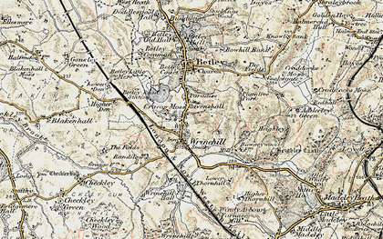 Old map of Betley Mere in 1902