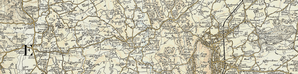 Old map of Cradley in 1899-1901