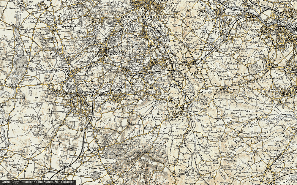 Old Map of Cradley, 1901-1902 in 1901-1902