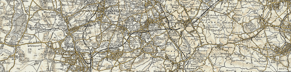 Old map of Cradley Heath in 1901-1902