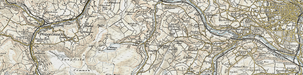 Old map of Cragg Vale in 1903