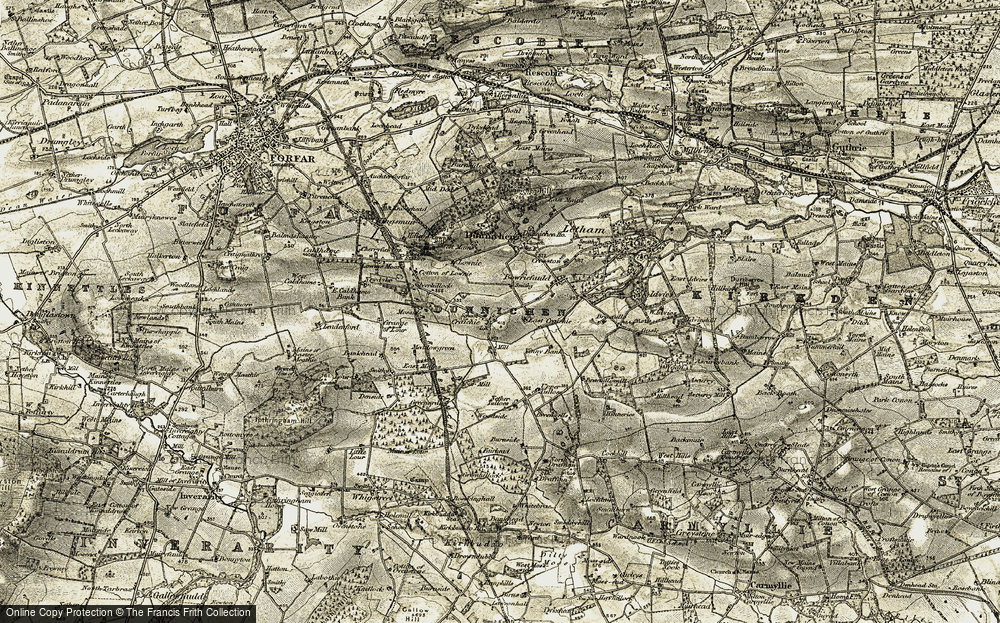 Old Map of Craichie, 1907-1908 in 1907-1908