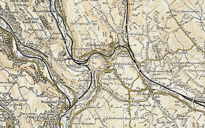 Old map of Craig Berthlwyd in 1899-1900