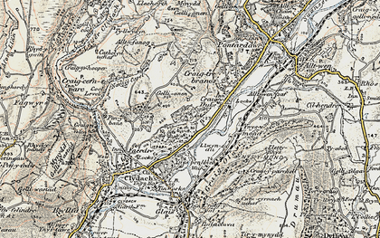 Old map of Ynys-y-mond in 1900-1901