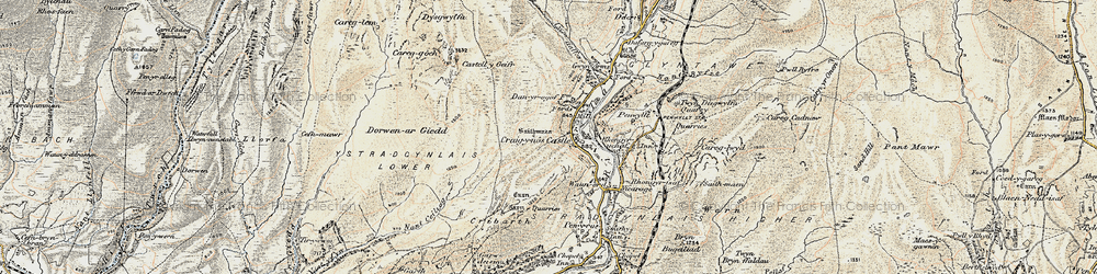 Old map of Craig-y-nos in 1900-1901