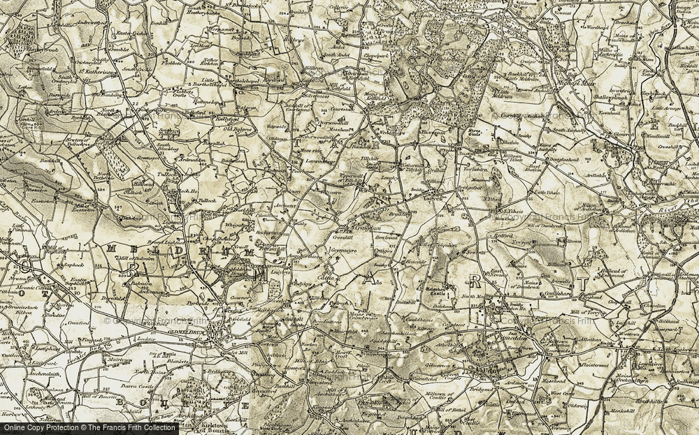 Old Map of Historic Map covering Boolroad in 1909-1910