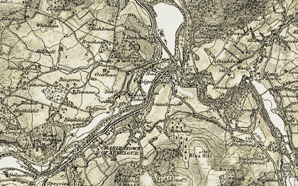 Old map of Aberlour Ho in 1908-1911