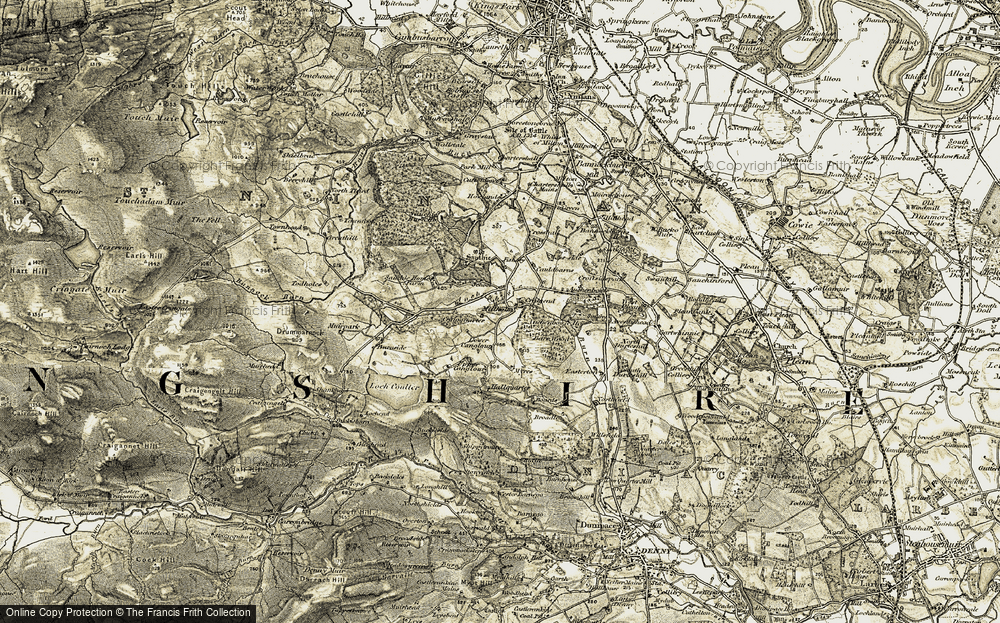 Old Map of Historic Map covering Auchenbowie Ho in 1904-1907