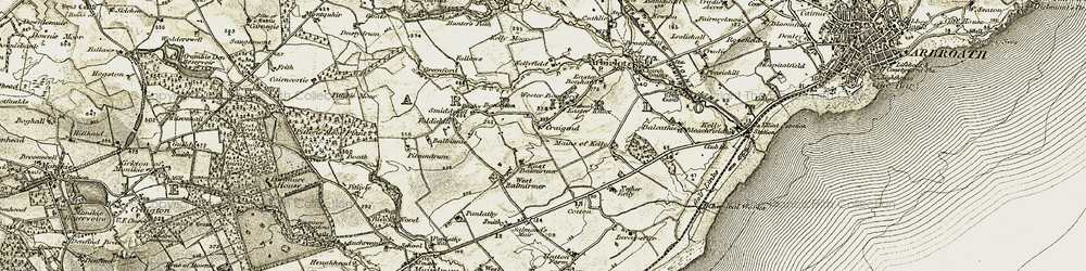 Old map of Craigend in 1907-1908