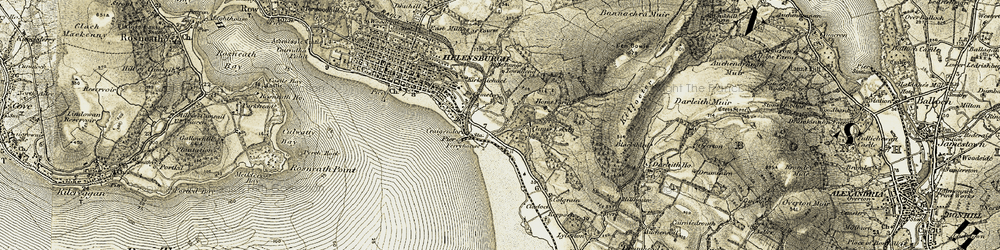 Old map of Bannachra Muir in 1905-1907