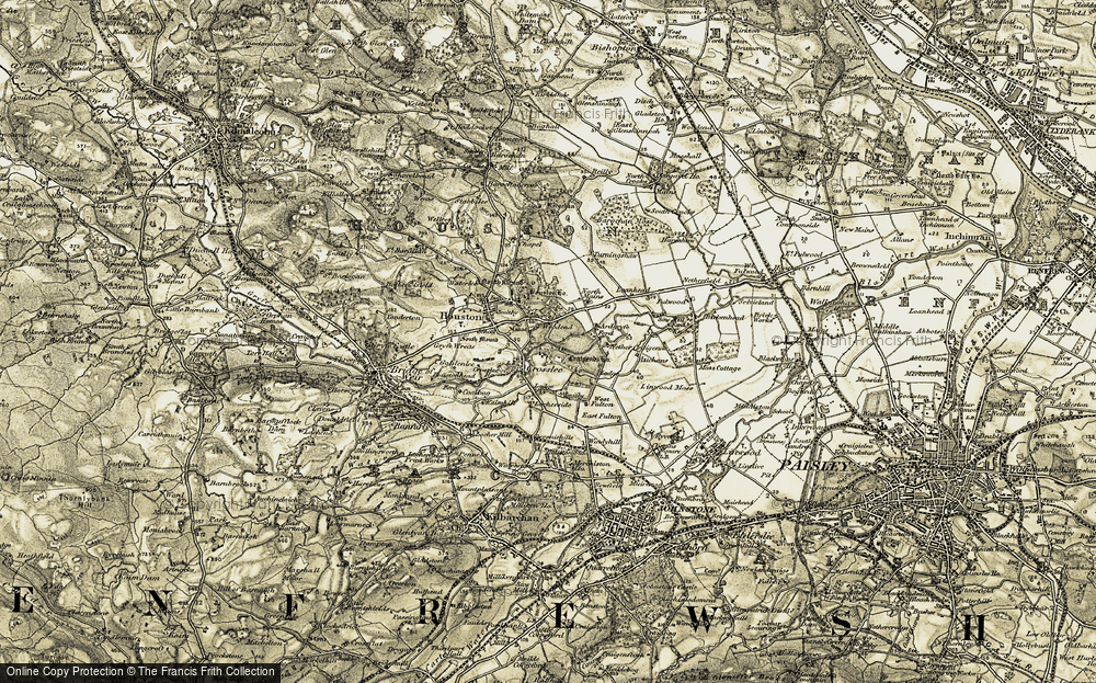Old Map of Historic Map covering Barochan Ho in 1905-1906