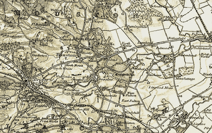 Old map of Barochan Moss in 1905-1906