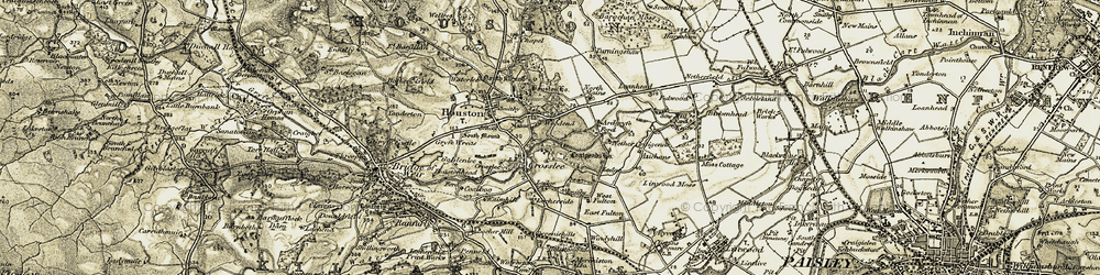 Old map of Barochan Moss in 1905-1906