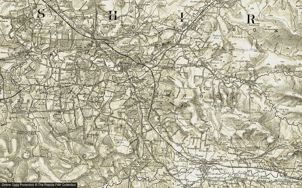 Old Map of Historic Map covering Borland Mains in 1904-1905