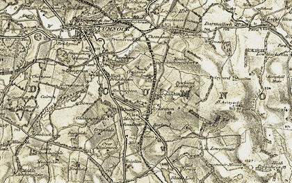 Old map of Borland Mains in 1904-1905