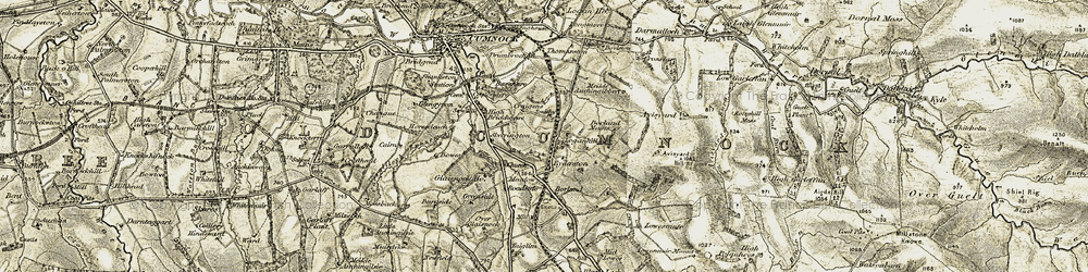Old map of Borland Mains in 1904-1905