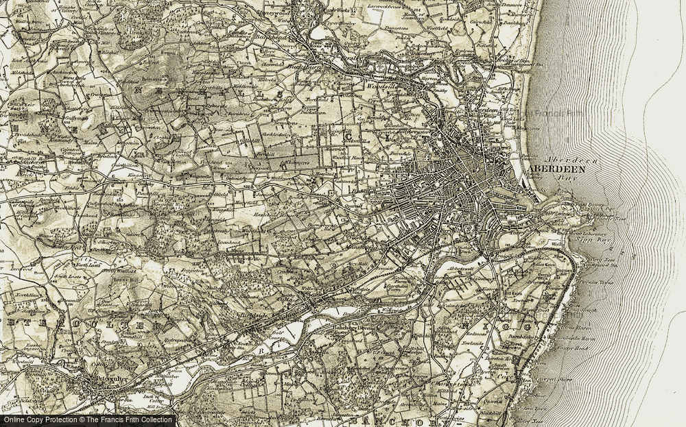 Old Map of Craigiebuckler, 1908-1909 in 1908-1909