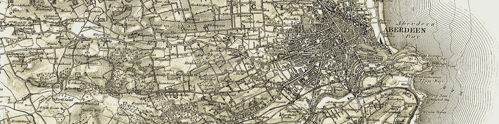 Old map of Craigiebuckler in 1908-1909