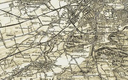 Old map of Craiglockhart in 1903-1904