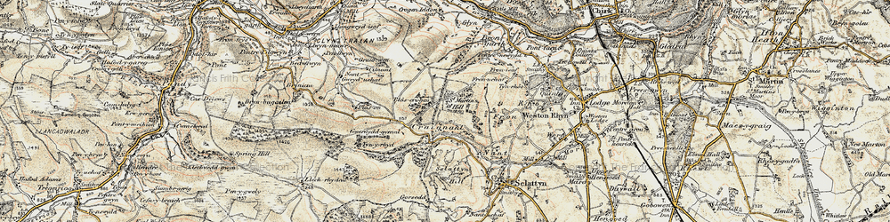 Old map of Craignant in 1902-1903