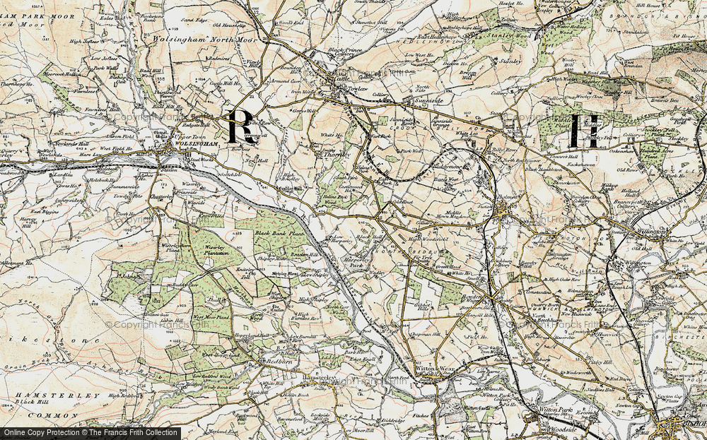Old Map of Historic Map covering Helme Park in 1901-1904