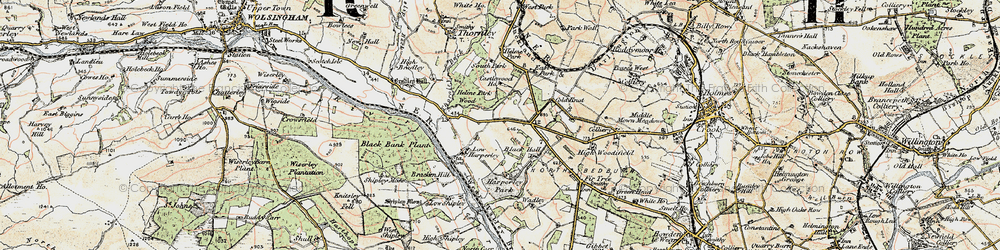 Old map of Helme Park in 1901-1904