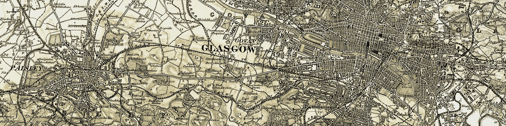 Old map of Craigton in 1904-1905