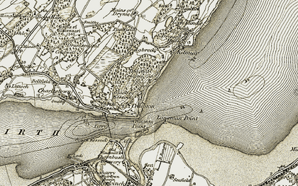 Old map of Craigton Point in 1911-1912
