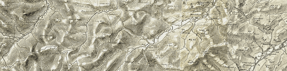 Old map of Turf Hill in 1901-1904