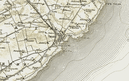 Old map of West Ness in 1906-1908
