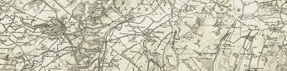 Old map of Baittens in 1901-1904