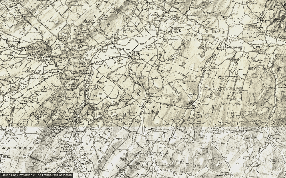 Old Map of Historic Map covering Blakeman's Crag in 1901-1904
