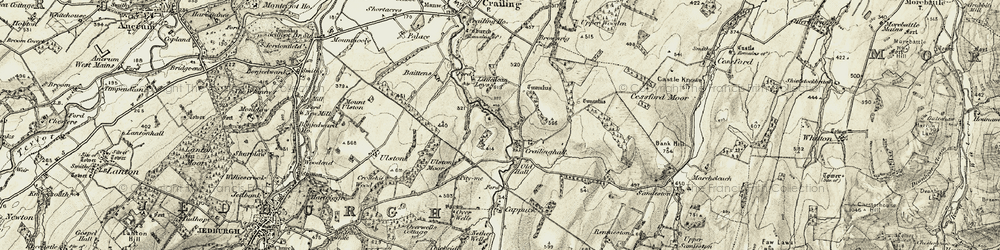 Old map of Blakeman's Crag in 1901-1904