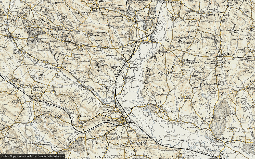 Old Map of Crakemarsh, 1902 in 1902