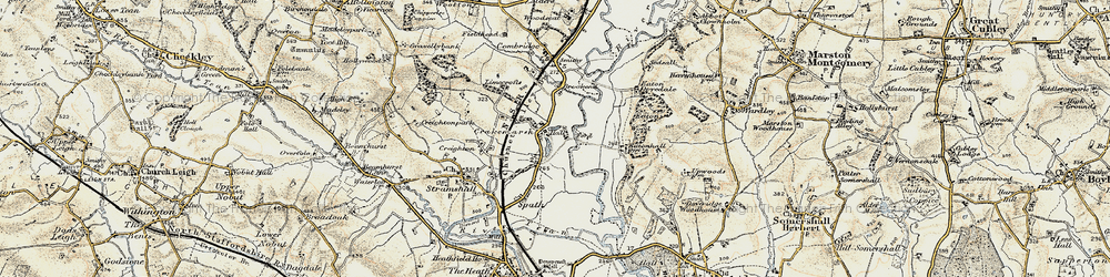 Old map of Crakemarsh in 1902