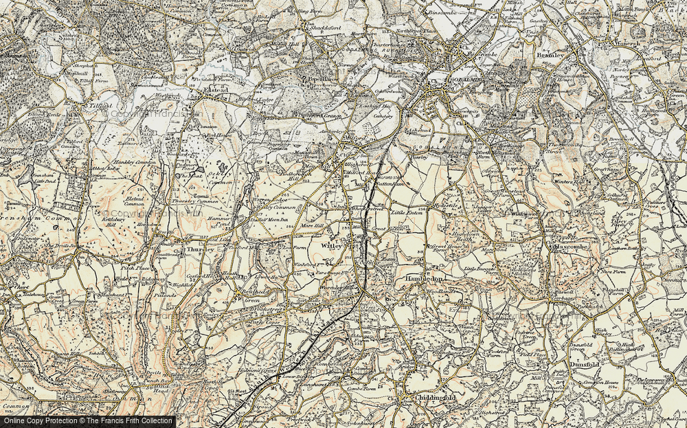Old Map of Historic Map covering Witley Common in 1897-1909