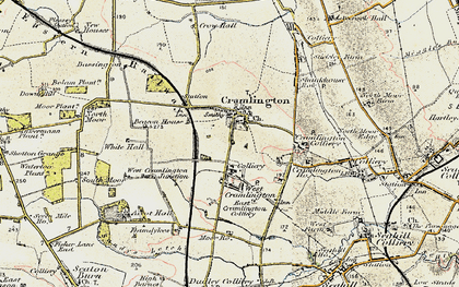 Old map of Cramlington in 1901-1903