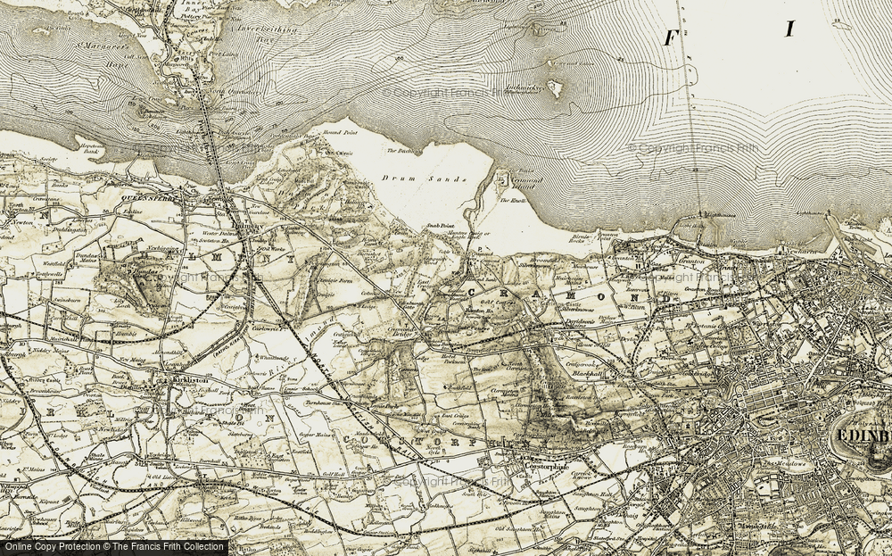 Old Map of Cramond, 1903-1906 in 1903-1906