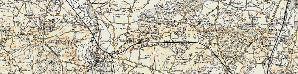 Old map of Crampmoor in 1897-1909