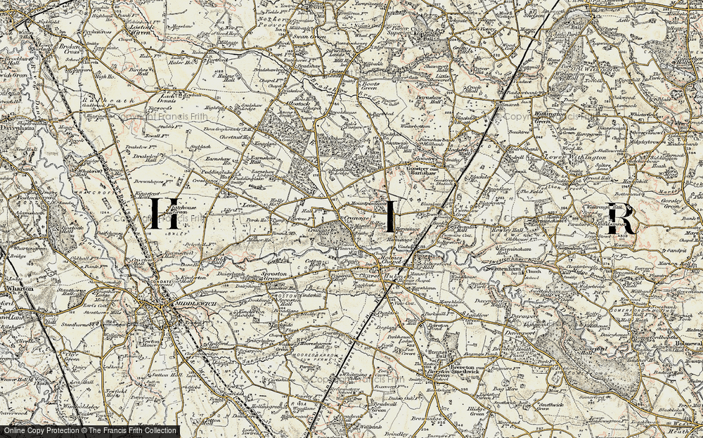 Old Map of Cranage, 1902-1903 in 1902-1903