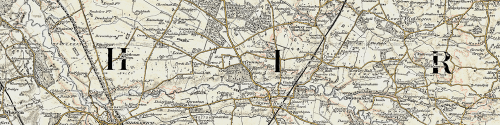 Old map of Cranage in 1902-1903