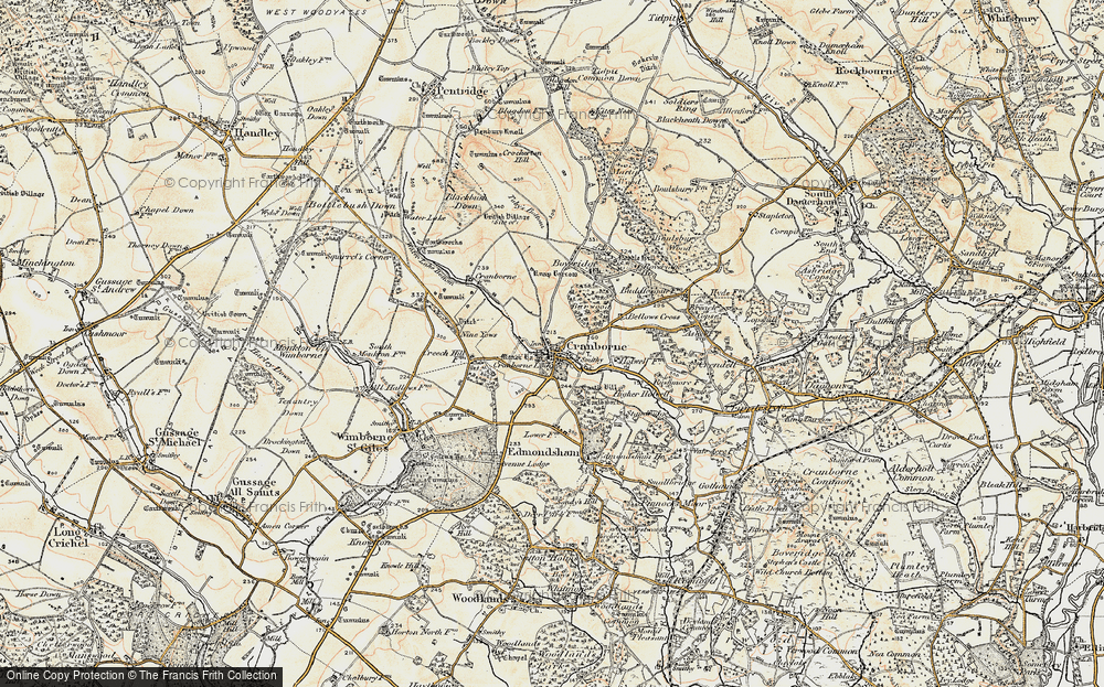 Old Map of Historic Map covering Bellows Cross in 1897-1909