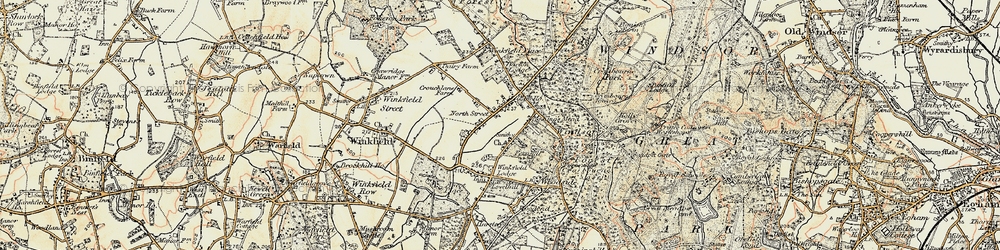Old map of Windsor Forest in 1897-1909