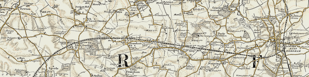 Old map of Crane's Corner in 1901-1902
