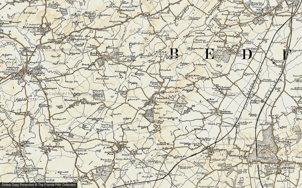 Old Map of Cranfield, 1898-1901 in 1898-1901