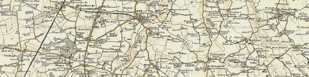 Old map of Cranley in 1901