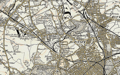 Old map of Cranley Gardens in 1897-1898